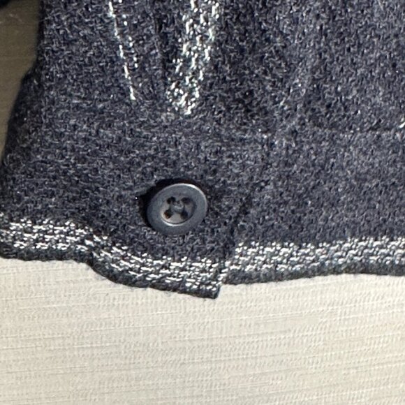 Cloth & Stone Blouse Womens Medium Blue Striped Button Up Long Sleeve V Neck - Picture 6 of 8